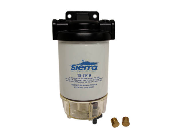 SIERRA FUEL FILTER & BOWL ASSEMBLY ALLOY HEAD CLEAR BOWL S18-7932-1