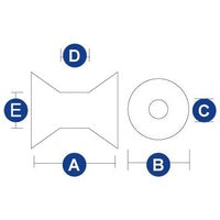 50MM NYLON BOW ROLLER ONLY SP532