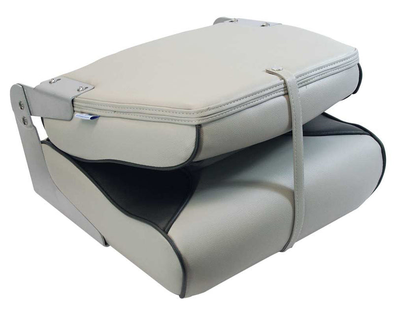 DELUXE HIGH BACK FOLDING BOAT SEAT - MID GREY/DARK GREY JPW2781